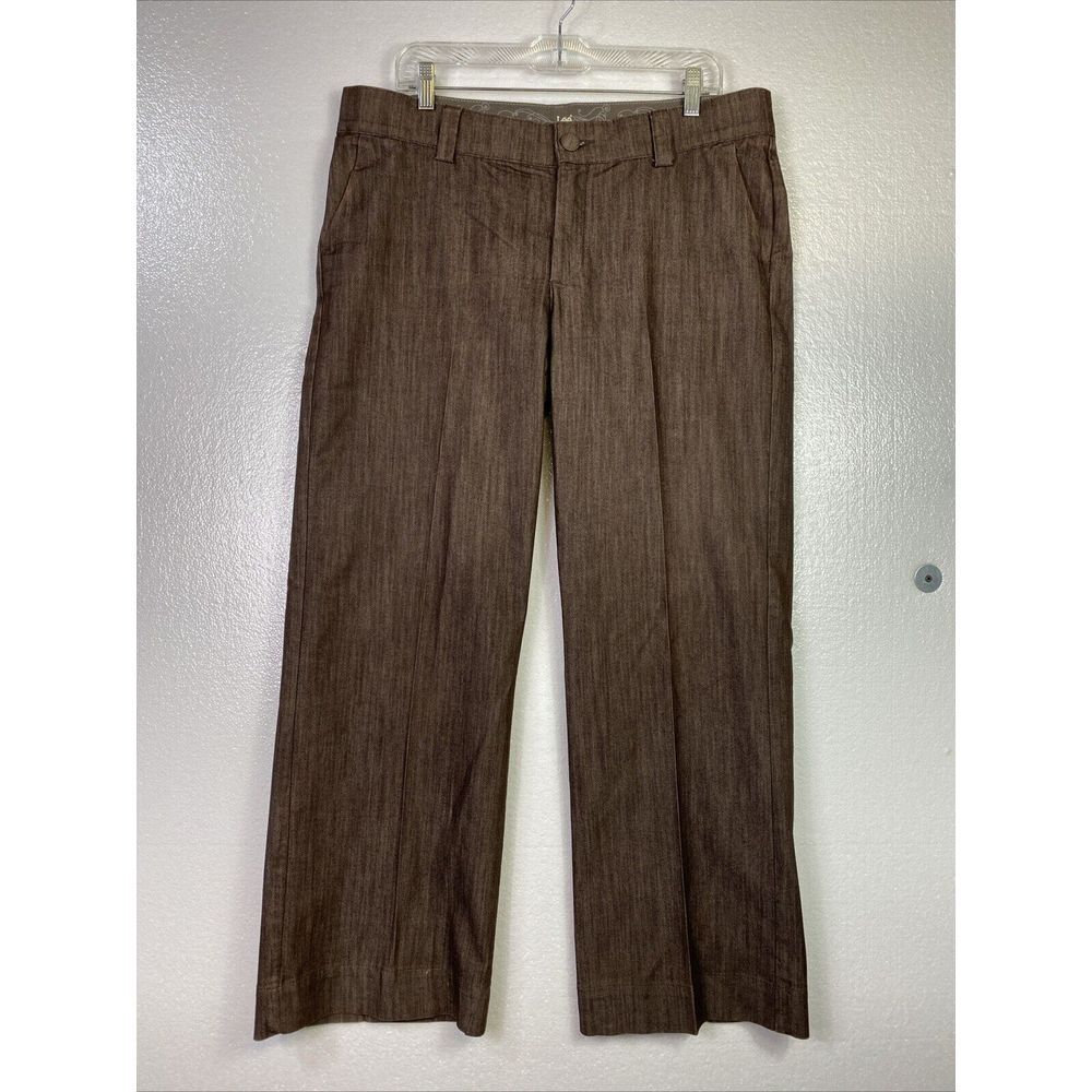 Lee Platinum Label Dress Pants Stretch Womens 16S Brown Straight Mid rise Retro